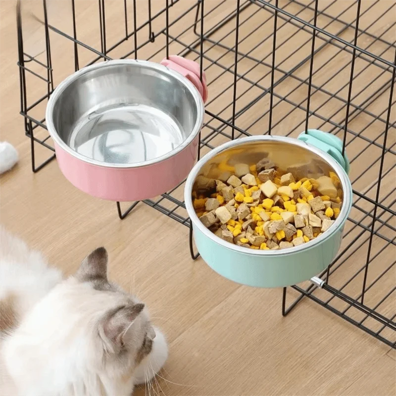 Royal Canin Food Medium - ตะกร้าใส่อาหารและน้ำสำหรับสุนัข ขนาดเล็ก แบบแขวนในกรง ถ้วยอาหารแบบถอดได้ ป้องกันการหก พร้อมที่ยึด