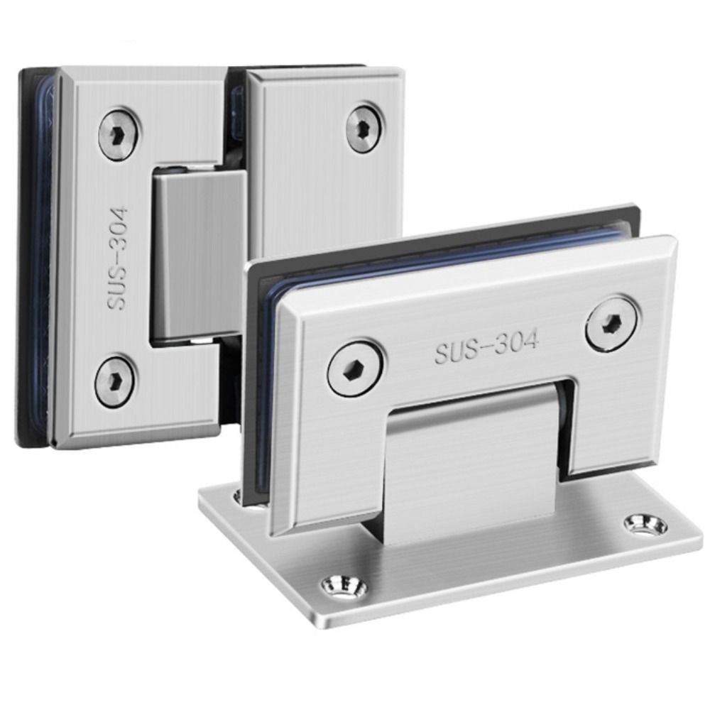 Glass Door Hinge - บานพับประตูกระจกสแตนเลสแบบมืออาชีพ 135 180 องศา แบบไร้กรอบ ติดตั้งแบบเรียบ