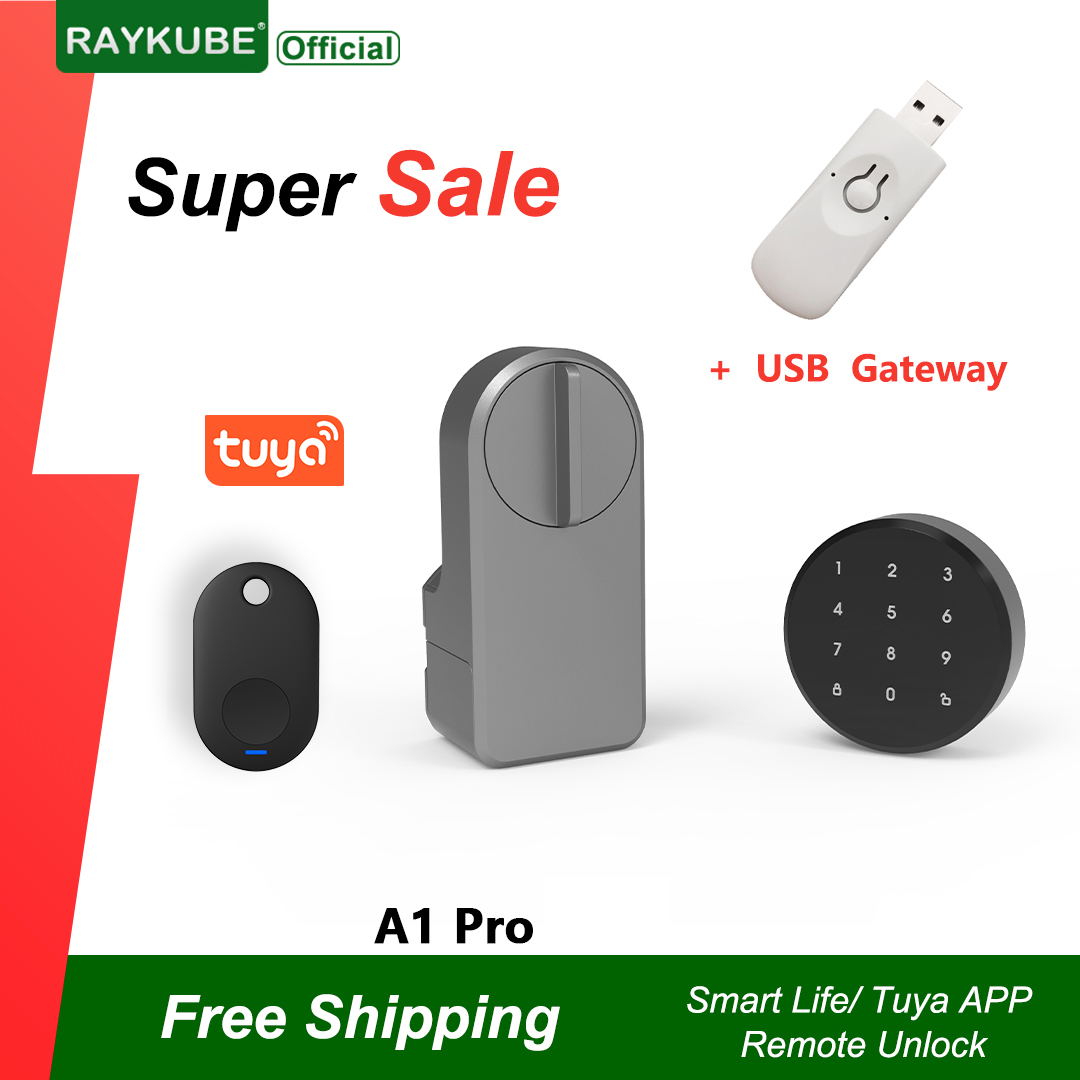 Glass Door Hinge - RAYKUBE A1 Pro Tuya BEL สมาร์ทประตูล็อคชุด