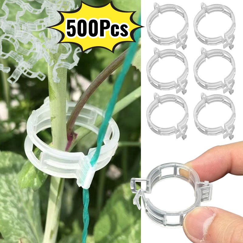 Vine Climbing Plastic - คลิปพลาสติกสำหรับยึดต้นไม้ 500 ชิ้น คลิปหนีบยึดต้นไม้สำหรับพืชเลื้อย เช่น มะเขือเทศ