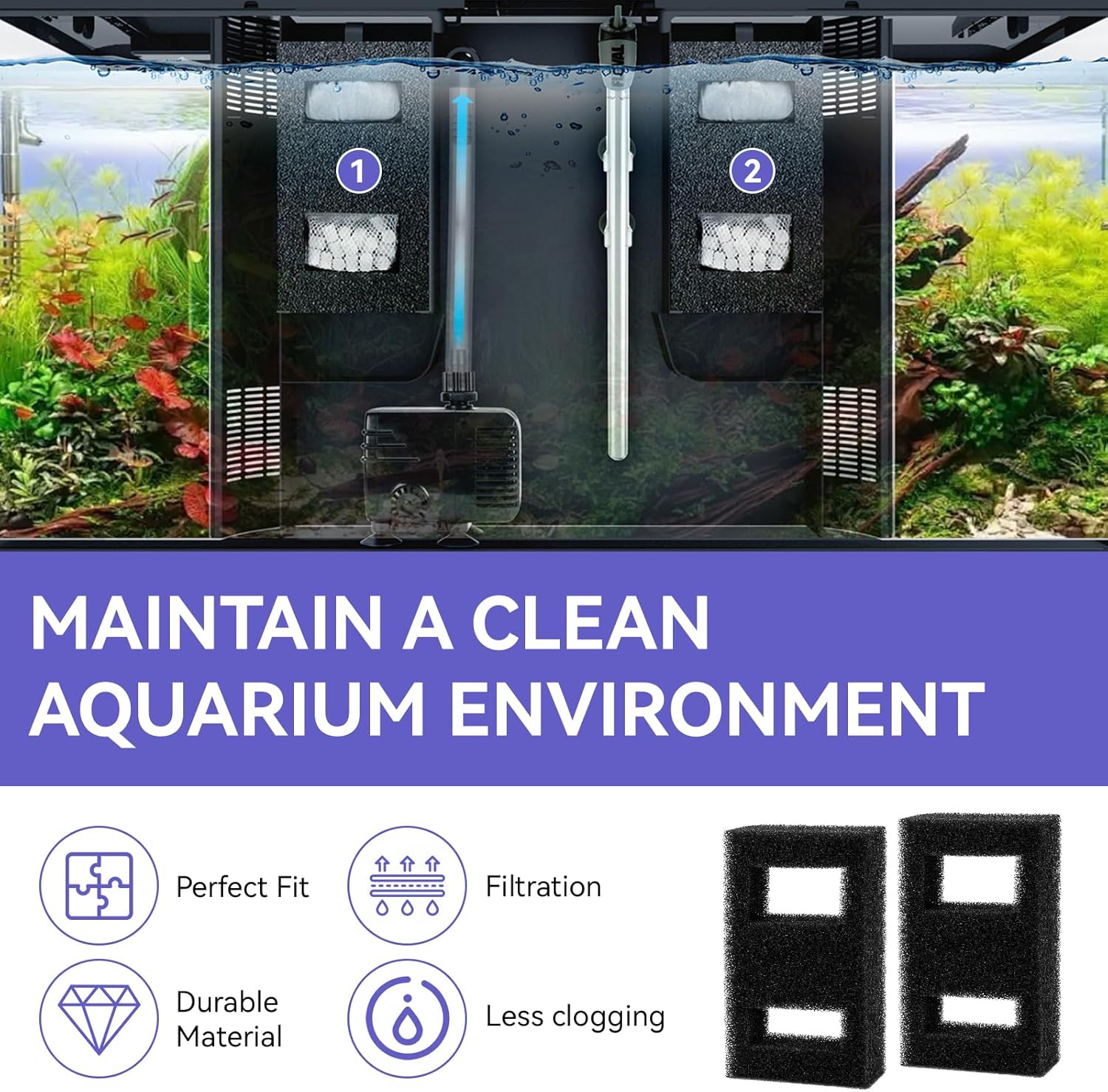 แผ่นกรองโฟมที่ใช้ร่วมกันได้สำห - Fluval Aquarium Spec บทวิจารณ์และราคา
